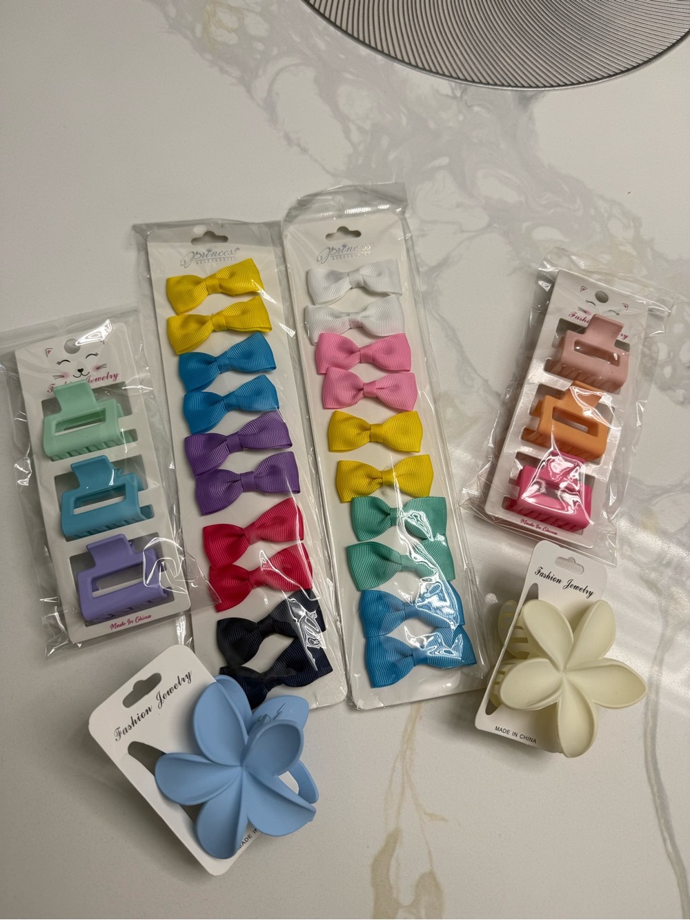 Colorful Assorted Hair Clips & Bow Set all new